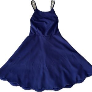 Lulus Blue Girls Skater Dress Size XS Adjustable Straps that ties in the back